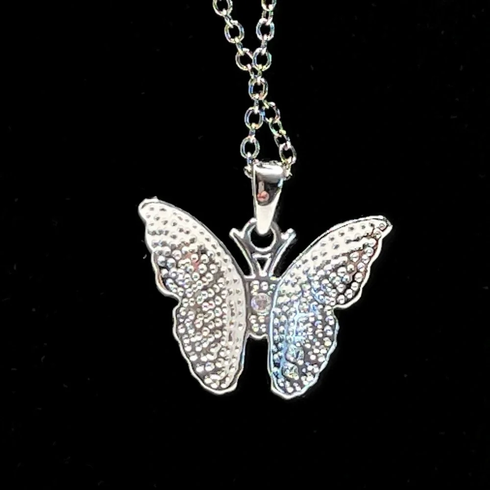 Crystal Butterfly Pendant Necklace - Picture 7 of 11